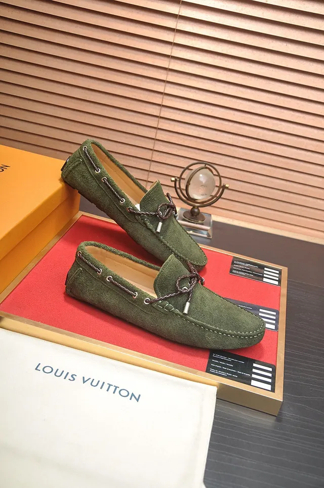 Louis Vuitton Olive Green Suede Rope Loafers 6