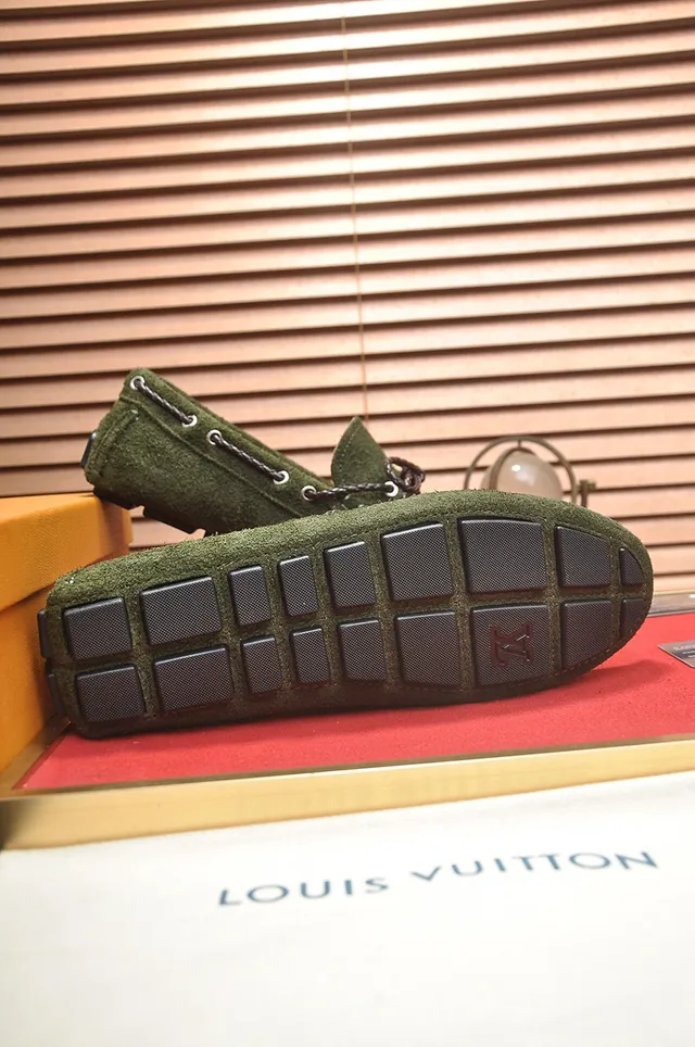 Louis Vuitton Olive Green Suede Rope Loafers 7