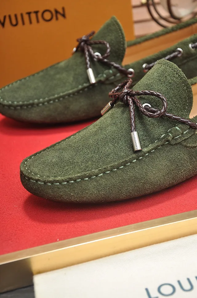 Louis Vuitton Olive Green Suede Rope Loafers 8