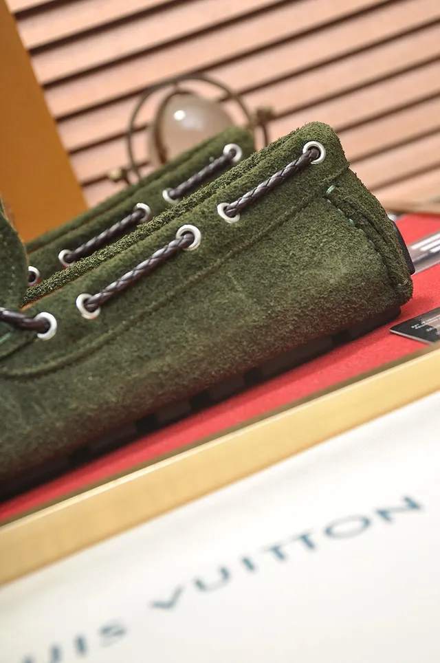 Louis Vuitton Olive Green Suede Rope Loafers 9