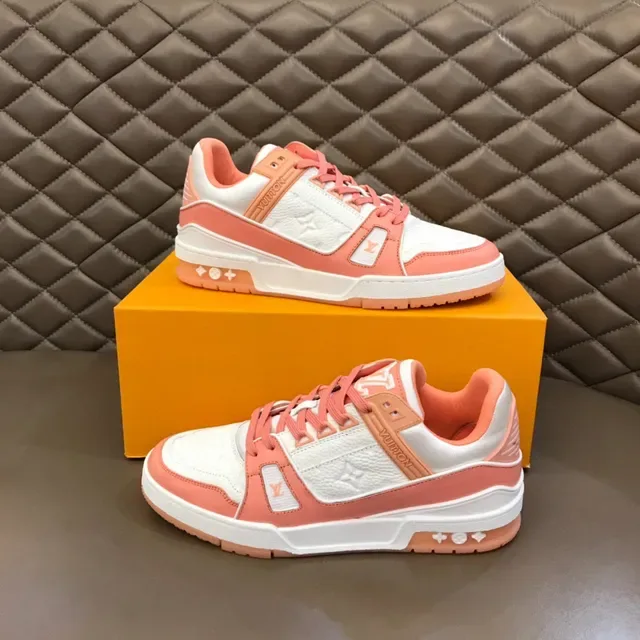 Sneakers Lifestyle Louis Vuitton Orange Blanc Tige Multi-Matériaux Stratifiés Monogramme Emboss 7