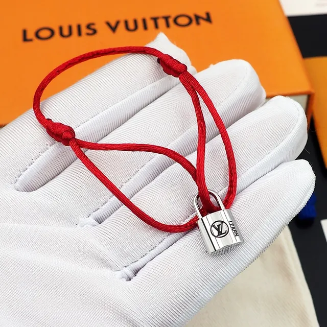 Louis Vuitton Padlock Red Cord Bracelet 3