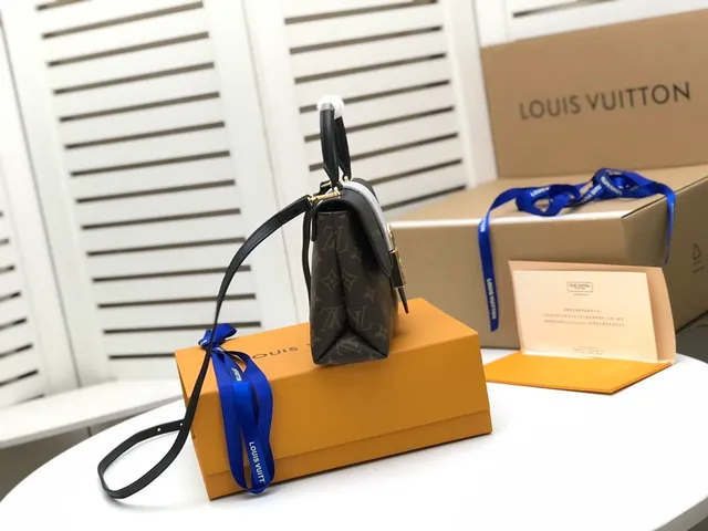 Louis Vuitton Petite Malle Monogram Canvas भूरा और काला टोट बैग 7