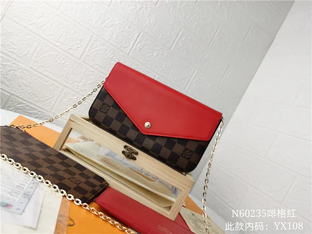 Louis Vuitton Pochette Accessoires भूरा लाल एन्वेलप-फ्लैप मोनोग्राम प्रिंट लंबा वॉलेट 9