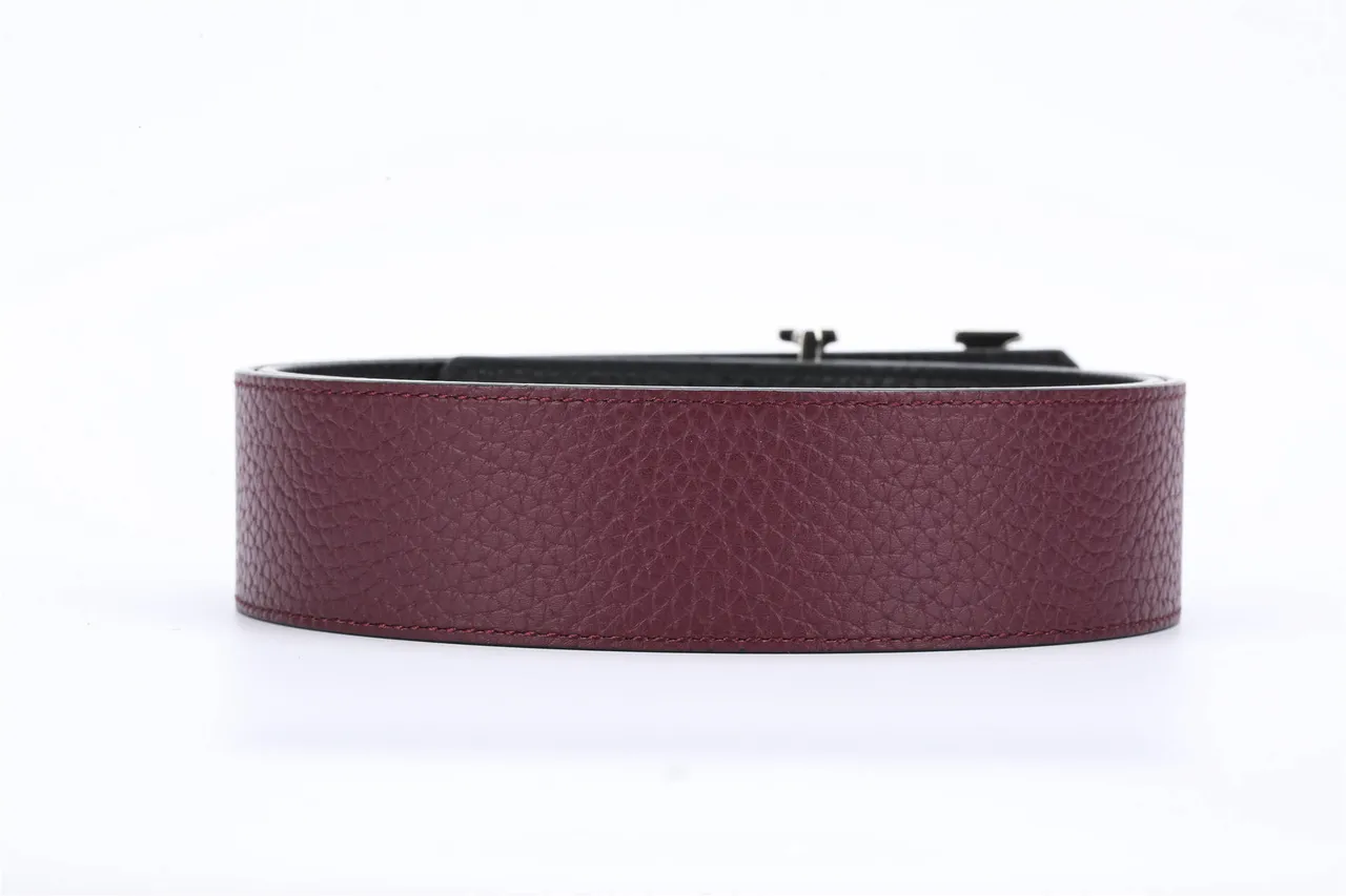 Louis Vuitton Reversible Belt Burgundy Black Textured Pebbled Leather Belt 5
