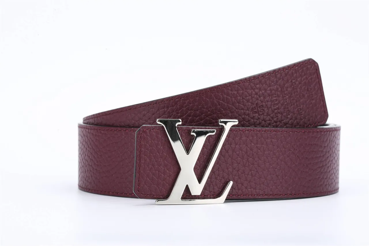 Louis Vuitton Reversible Belt Burgundy Black Textured Pebbled Leather Belt 6