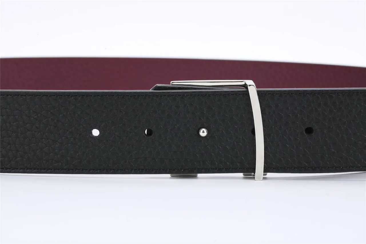 Louis Vuitton Reversible Belt Burgundy Black Textured Pebbled Leather Belt 7