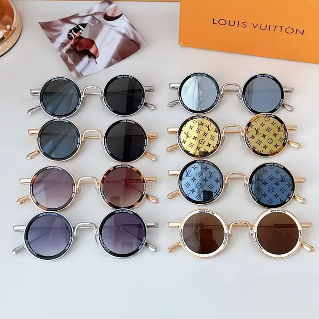 Louis Vuitton Óculos de Sol Redondos de Metal Gradiente Roxo 2