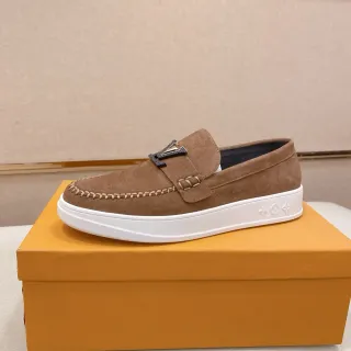 Louis Vuitton Run Away Loafer भूरा सुड प्लेटफॉर्म लूफर