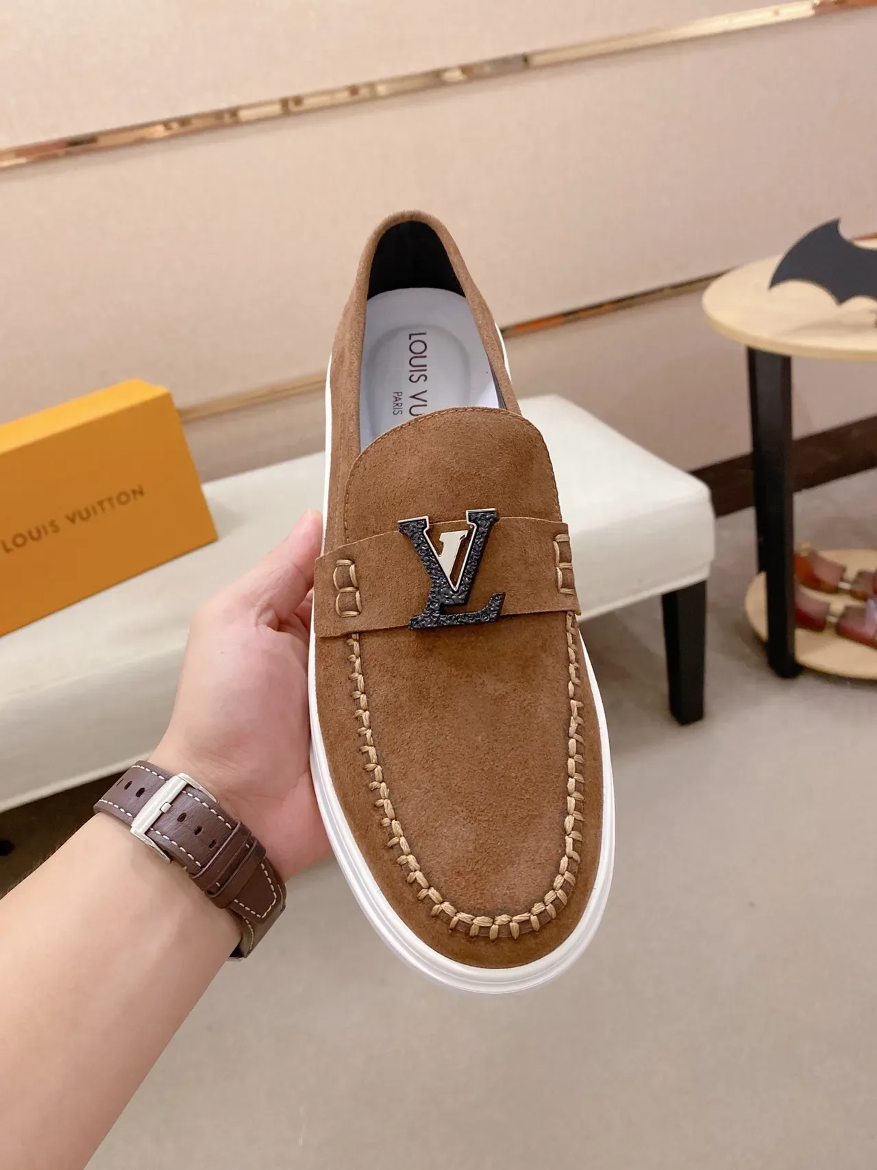 Louis Vuitton Run Away Loafer Brown Suede Platform Loafers 5