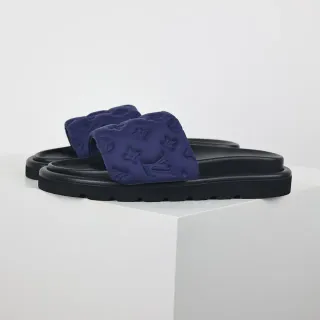 Louis Vuitton Run Away أزرق بحري مونوغرام مطبوع زبلات منزلية
