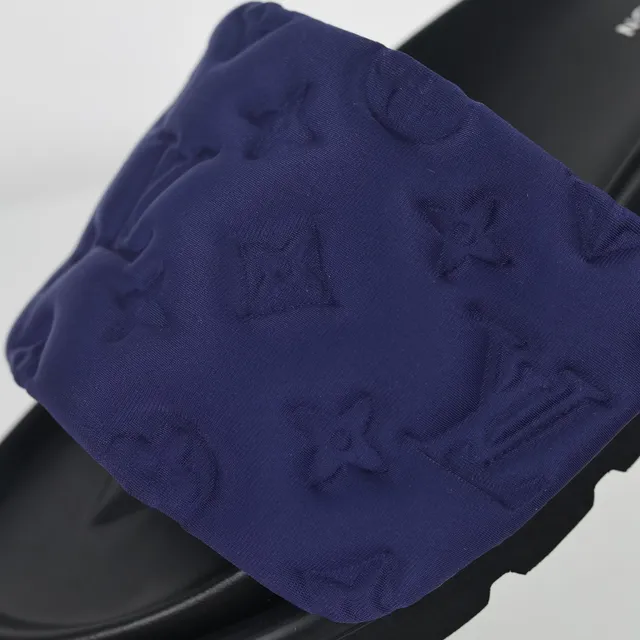 Louis Vuitton Run Away أزرق بحري مونوغرام مطبوع زبلات منزلية 6