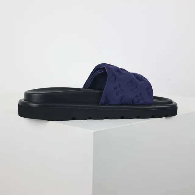 Louis Vuitton Run Away أزرق بحري مونوغرام مطبوع زبلات منزلية 7