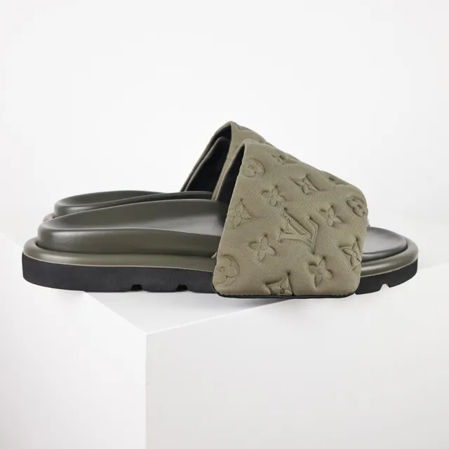 Louis Vuitton Run Away Slides Olive Green and Black Slippers 3