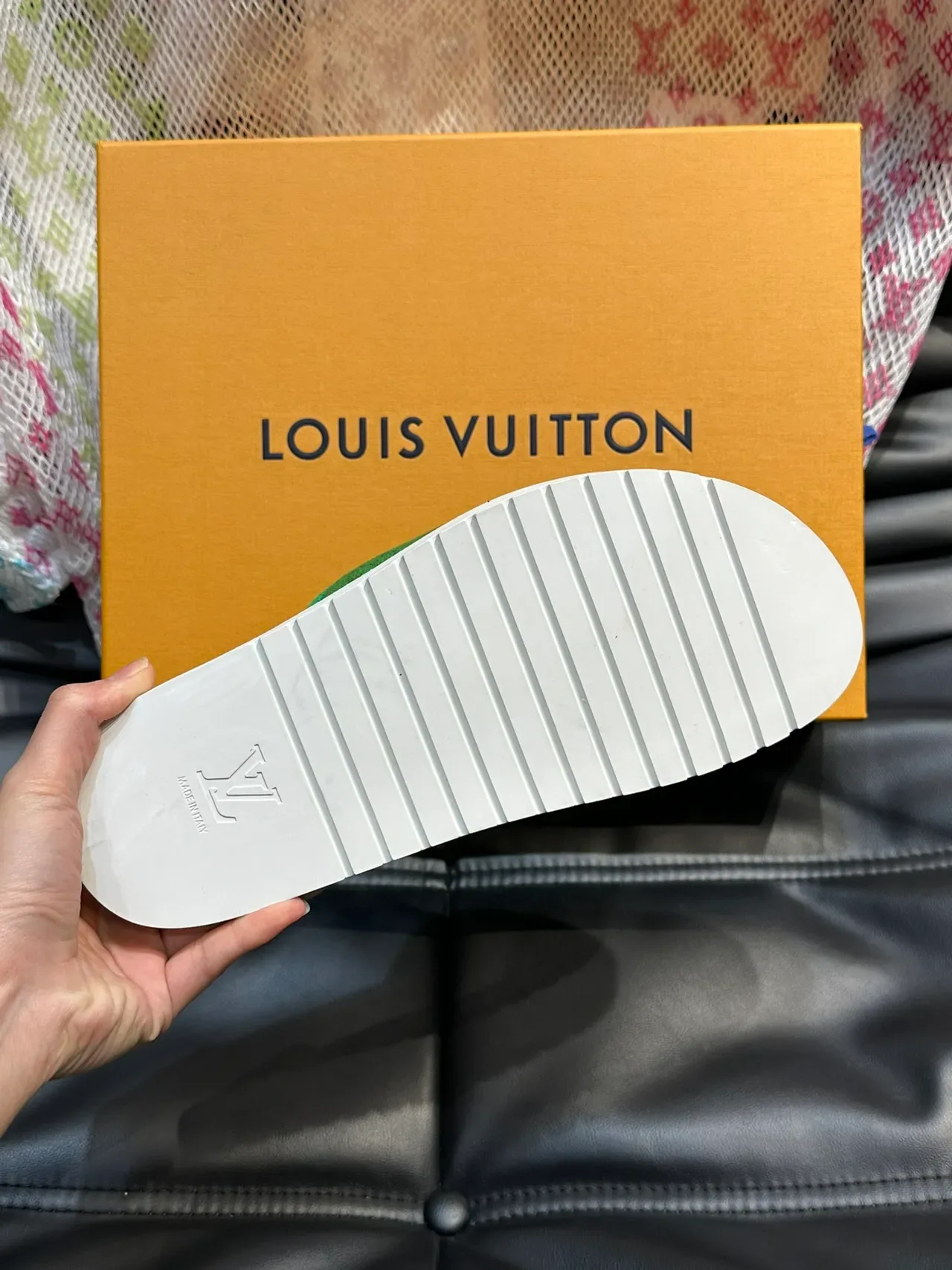 Louis Vuitton Slide 黑色米色 双带 印花 布鞋面 拖鞋 2