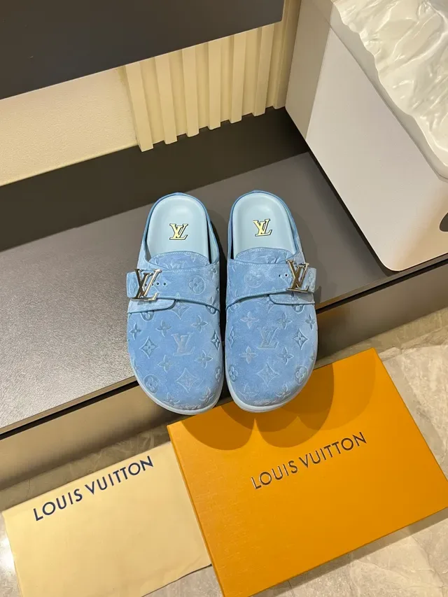 Louis Vuitton Zapatillas Negras Monogram Cuero Correa con Hebilla Casual 21