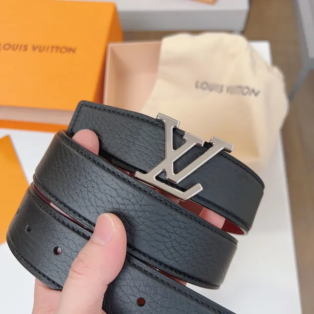 Louis Vuitton حزام تويست قابل للعكس أسود و بوردو من الجلد 2