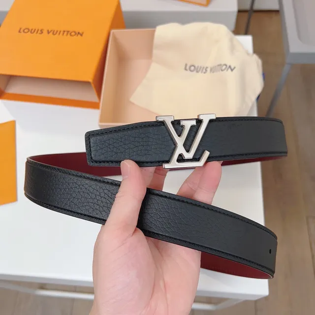 Louis Vuitton حزام تويست قابل للعكس أسود و بوردو من الجلد 4
