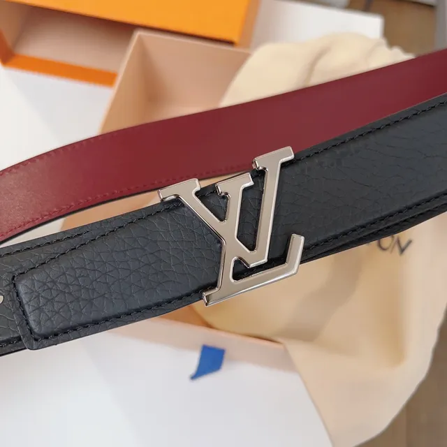 Louis Vuitton حزام تويست قابل للعكس أسود و بوردو من الجلد 7
