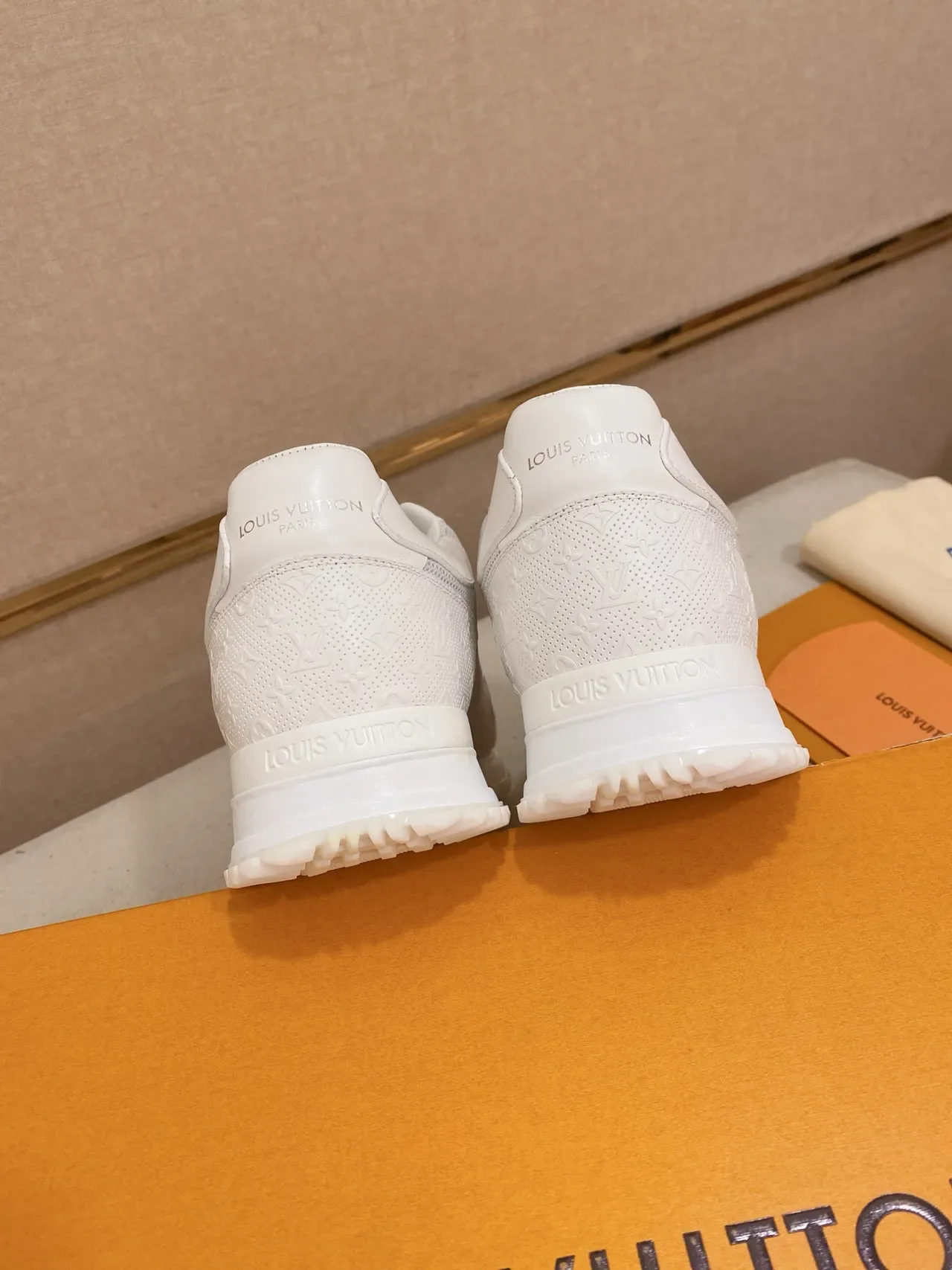 Louis Vuitton White Monogram-Perforated Leather Mesh-Panelled Lifestyle Sneakers 3