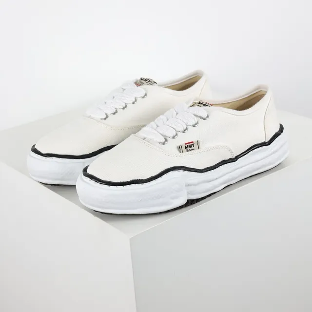 MMY Beige Noir Bas Haut Toile Chaussures 2