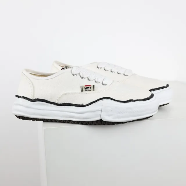 MMY Beige Noir Bas Haut Toile Chaussures 3