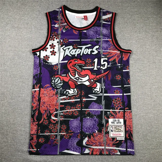 Mitchell & Ness 1998–99 Vince Carter Hardwood Classics Purple Red Sleeveless Mesh Jersey 3