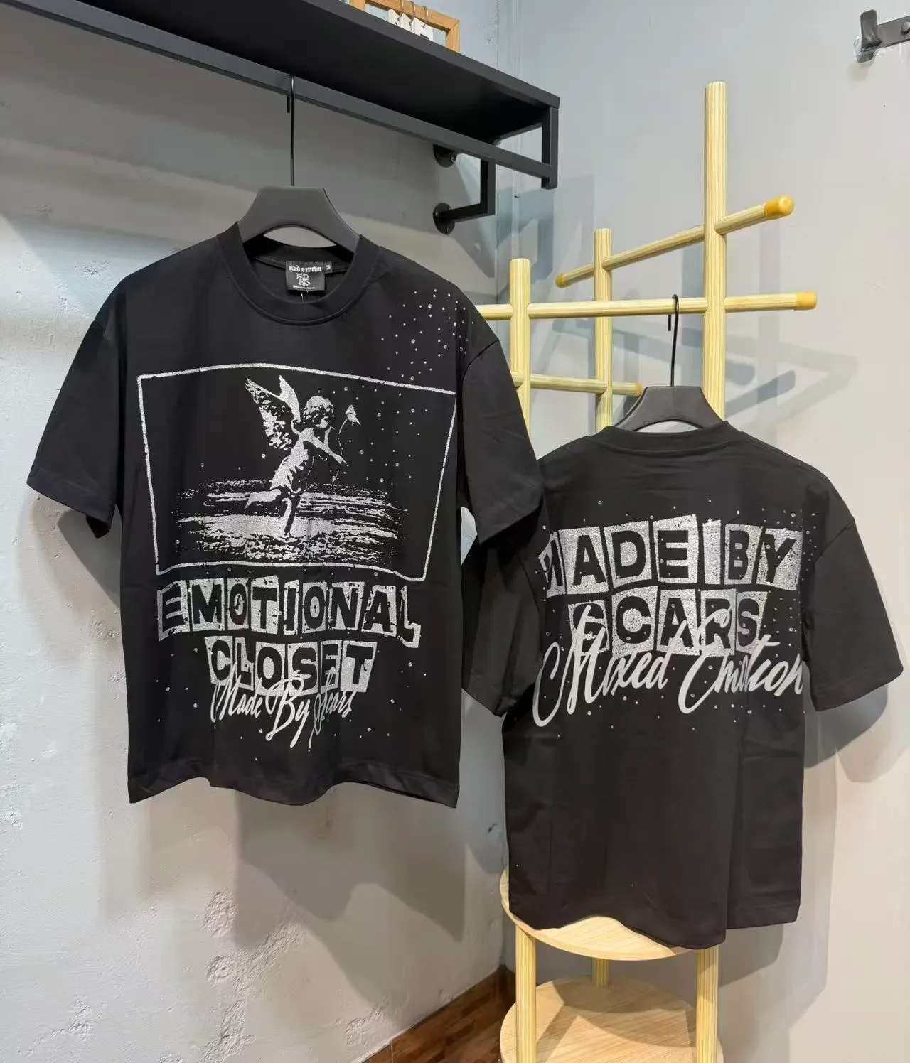 Mixed Emotion Emotional Closet Graphic Print Black T-Shirt 4