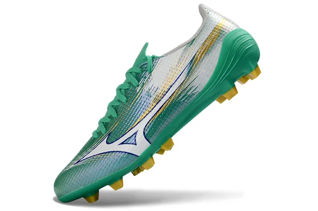 Mizuno Alpha Designed Speed Green Silver Gold Firm-Ground Sapatos de futebol 3