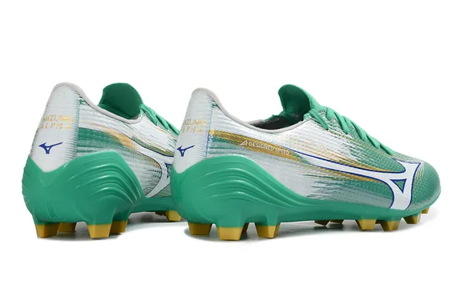 Mizuno Alpha Designed Speed Green Silver Gold Firm-Ground Sapatos de futebol 5