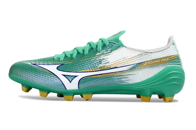 Mizuno Alpha Designed Speed Green Silver Gold Firm-Ground Sapatos de futebol 7