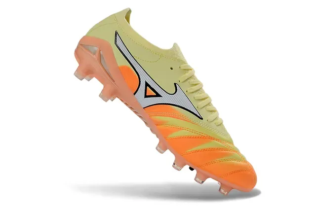 Mizuno Morelia Neo أصفر فاتح برتقالي أحذية كرة القدم للأرض الصلبة 2