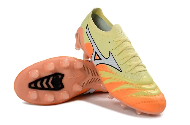Mizuno Morelia Neo أصفر فاتح برتقالي أحذية كرة القدم للأرض الصلبة 4