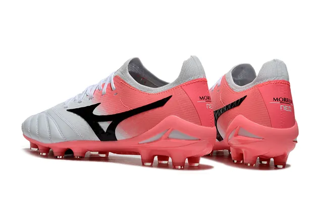 Mizuno Morelia Neo White Pink Low-Cut Knit Upper Firm-Ground Soccer Shoes 10