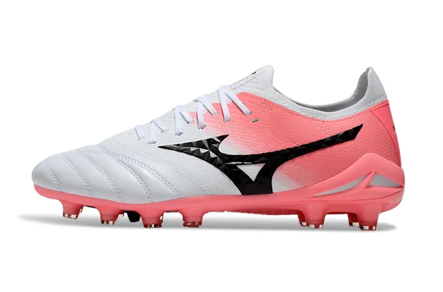 Mizuno Morelia Neo White Pink Low-Cut Knit Upper Firm-Ground Soccer Shoes 13