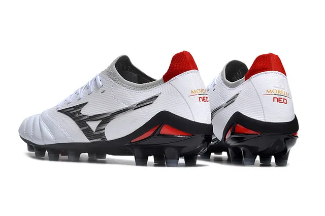 Mizuno Morelia Neo White Pink Low-Cut Knit Upper Firm-Ground Soccer Shoes 16