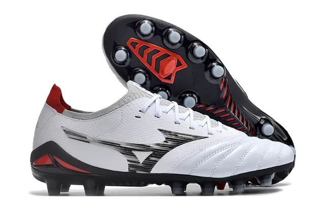 Mizuno Morelia Neo White Pink Low-Cut Knit Upper Firm-Ground Soccer Shoes 17