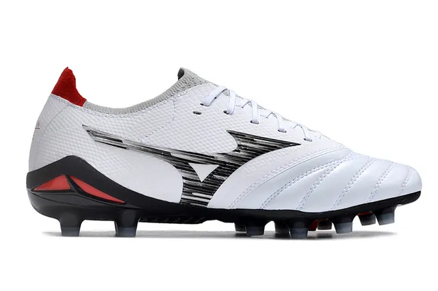 Mizuno Morelia Neo White Pink Low-Cut Knit Upper Firm-Ground Soccer Shoes 18