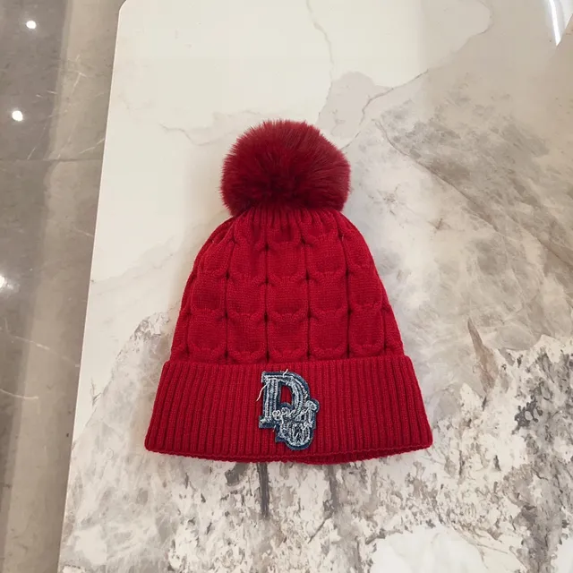 Moncler Beige Navy Cable-Knit Pom-Pom Beanie 9