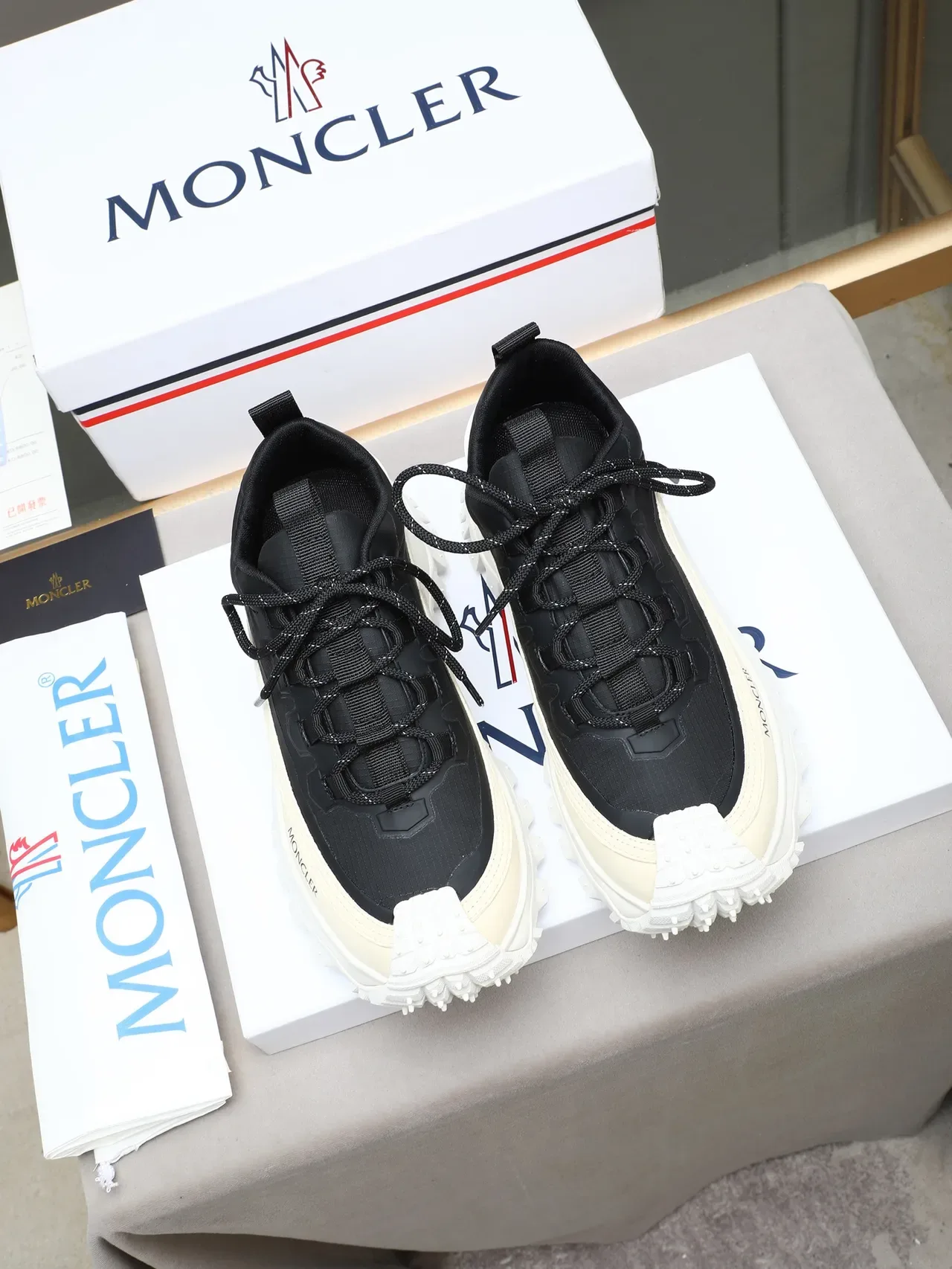 Moncler Chunky Sole Black and Cream Lifestyle Sneaker 2