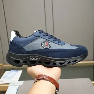 Moncler Navy and Gray Mesh-Suede Lifestyle Sneaker