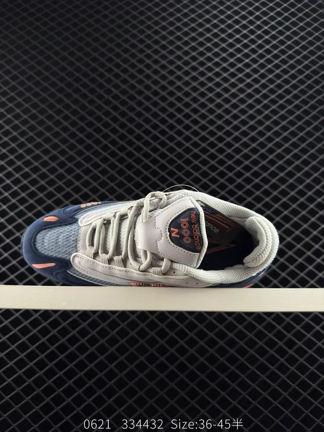 New Balance 1000 أزرق بحري أبيض برتقالي حذاء سينيكرز سميك 4