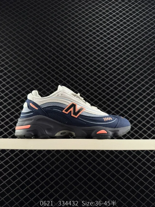 New Balance 1000 أزرق بحري أبيض برتقالي حذاء سينيكرز سميك 6