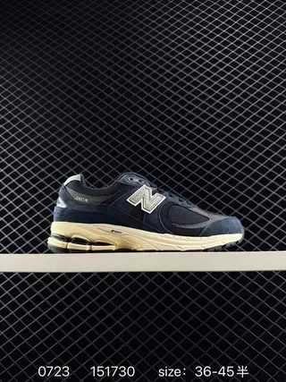 New Balance 2002 R Navy Beige Suede And Mesh Upper Lifestyle Sneakers 2