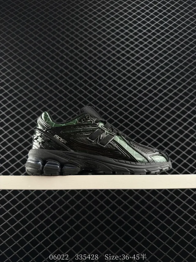 New Balance 906 حذاء رياضي أسود أخضر مع طبقات قزحية سميكة 7