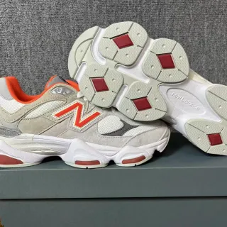 New Balance 9060 Beige Red 多层中底厚底运动鞋