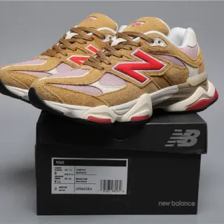 New Balance 9060 Tênis Chunky Marrom Vermelho Rosa