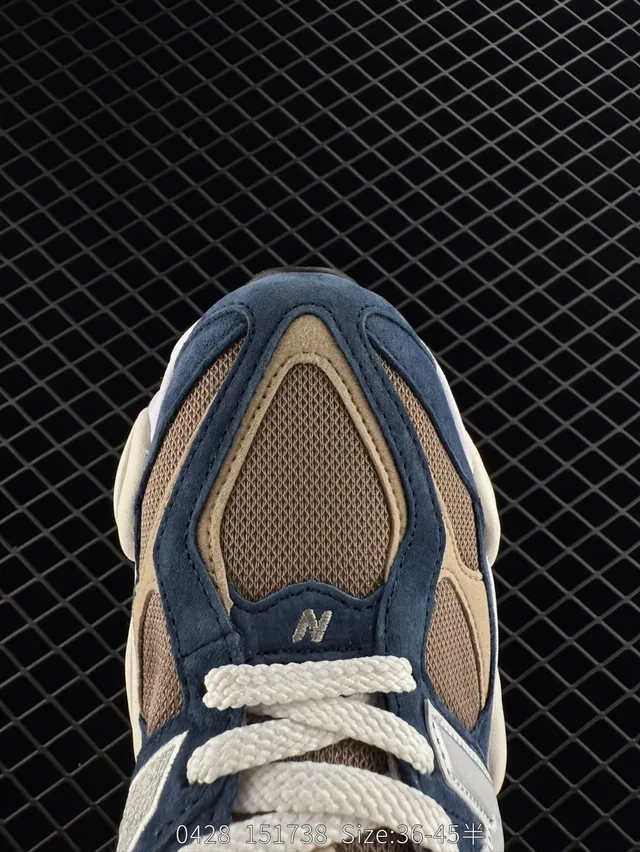 New Balance 9060 Navy and Beige Chunky Sneakers 2