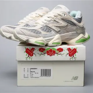 New Balance 9060 Off-White Cinza Verde tênis chunky