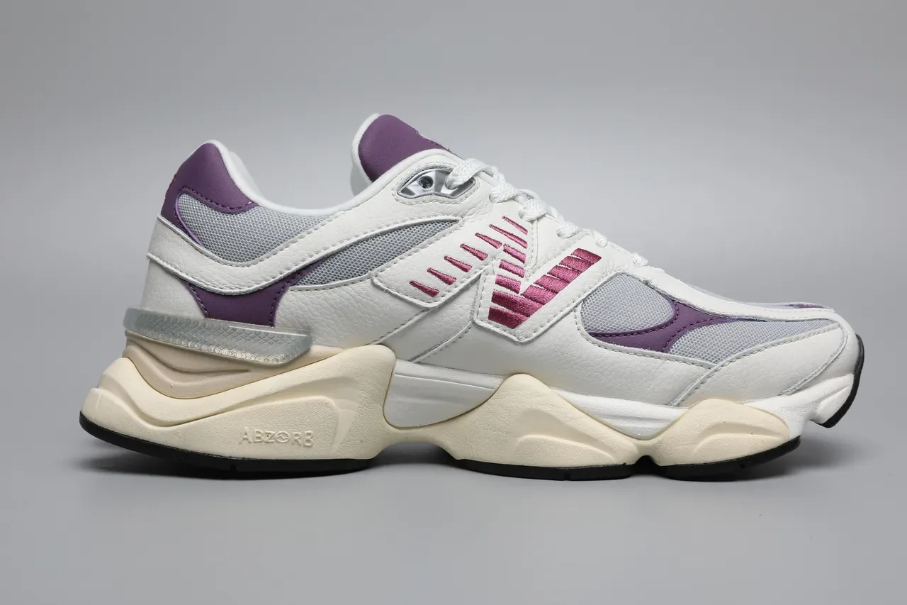 New Balance 9060 सफेद बैंगनी मैजेंटा लाइफस्टाइल स्नीकर 8